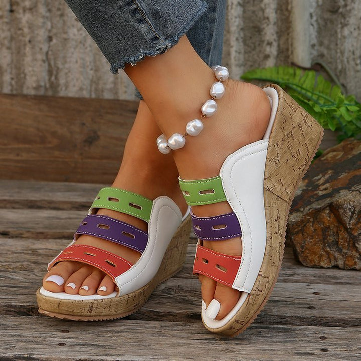 Dame kile-sandaler med farverige remme Stilla