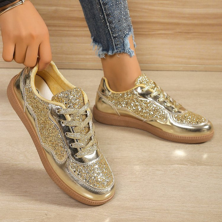 Dame Glitrende Sneakers med moderigtigt Overmateriale og behagelig Sål Stilla