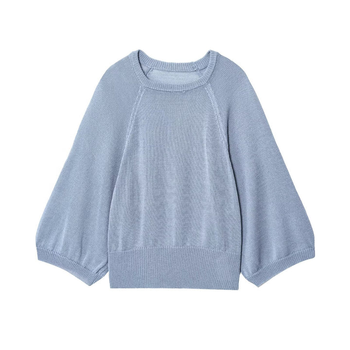 Dame afslappet sweater med overskårne ærmer og rund halsudskæring Stilla
