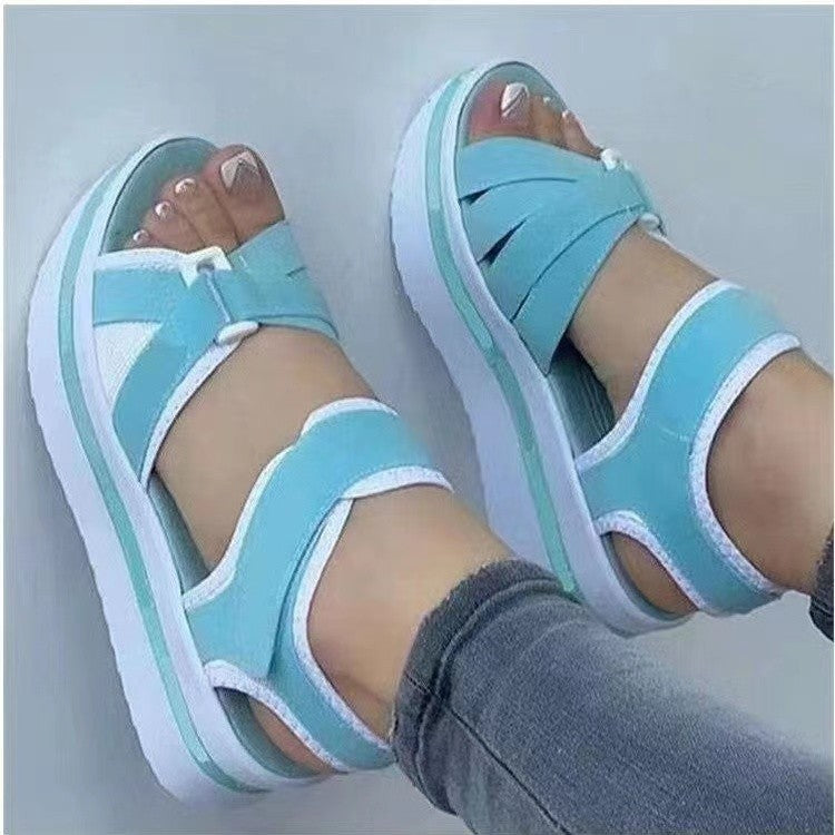 Dame Justerbare Sportive Platform Sandaler Stilla