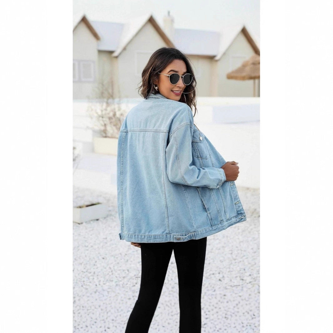 Kvinders afslappede denimjakke med oversized pasform Stilla