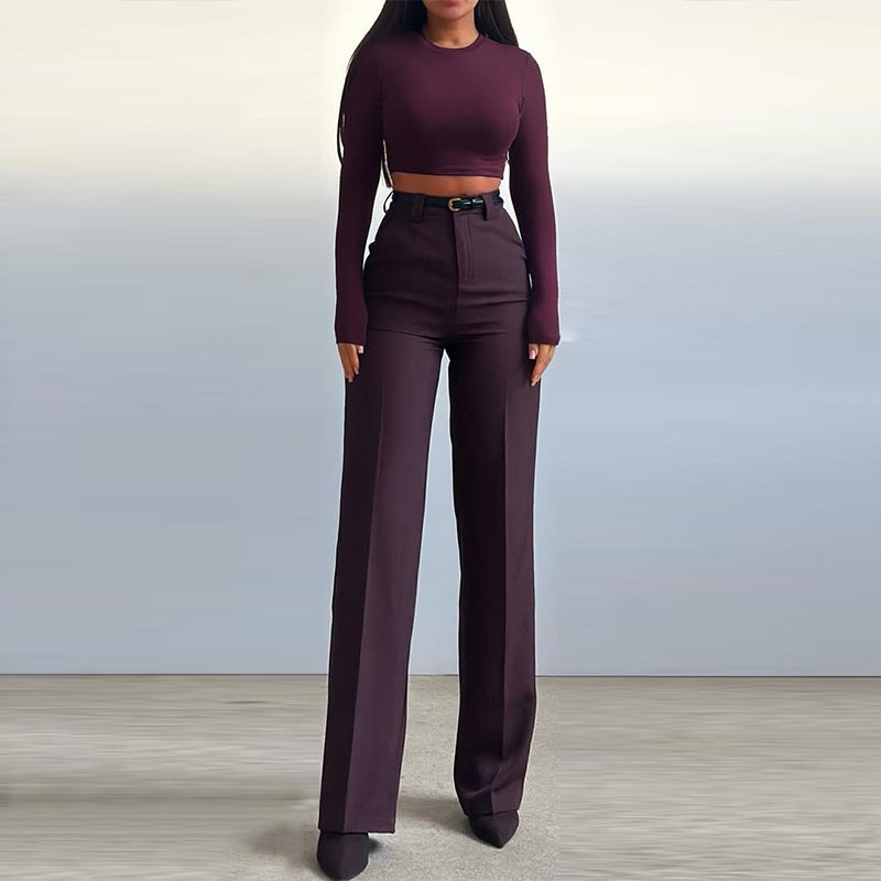 Dame sæt bestående af cropped top og løst snit bukser Stilla