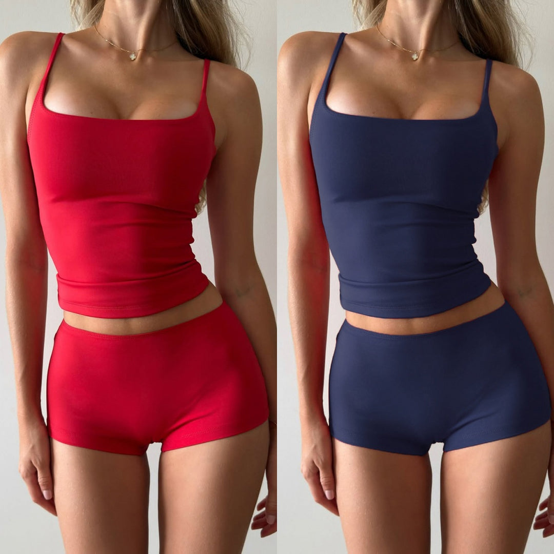 Damen bequemes Tanktop und Shorts-Set Skovae