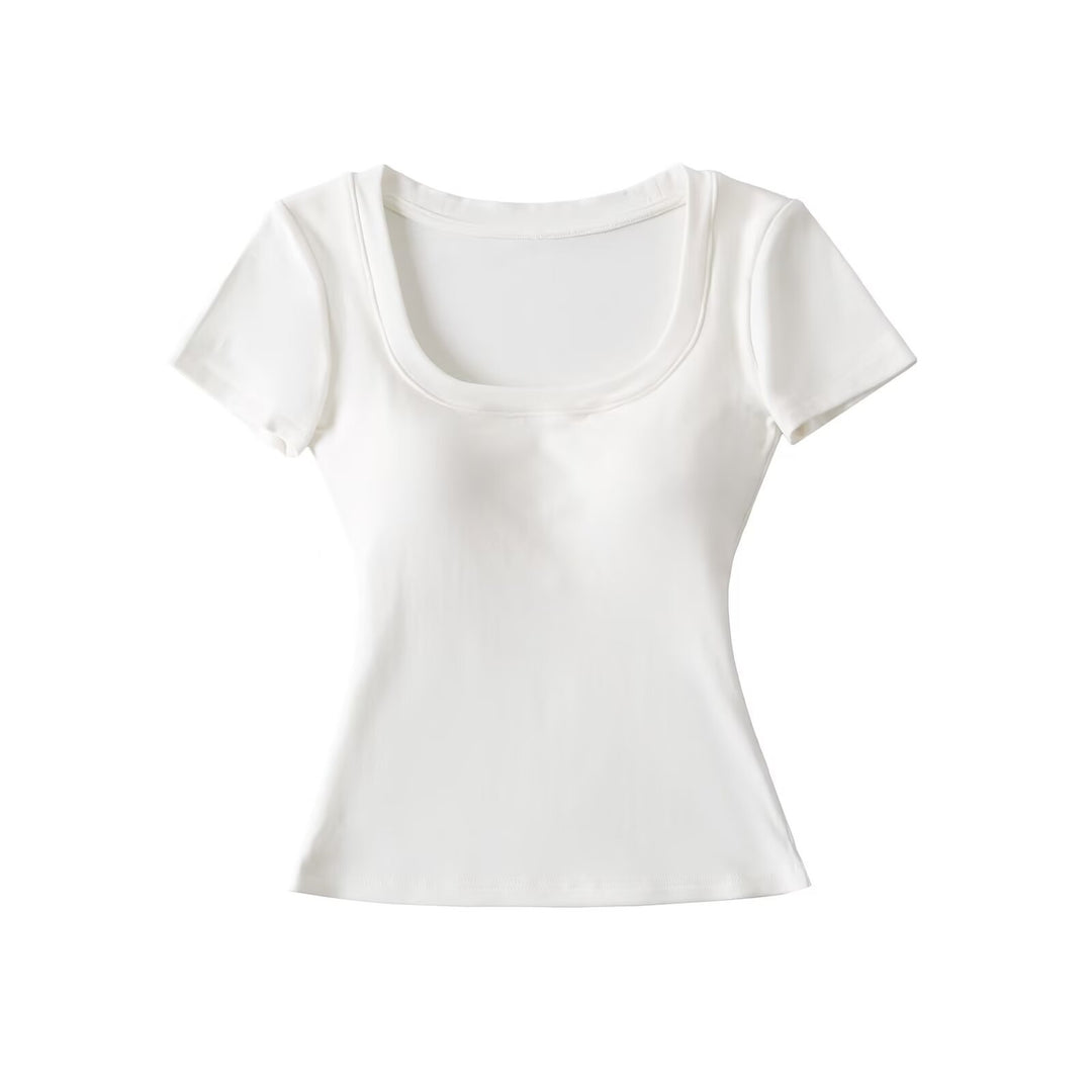 Dame figurtilpasset rundhals T-shirt lavet af kvalitetsbomuld Stilla