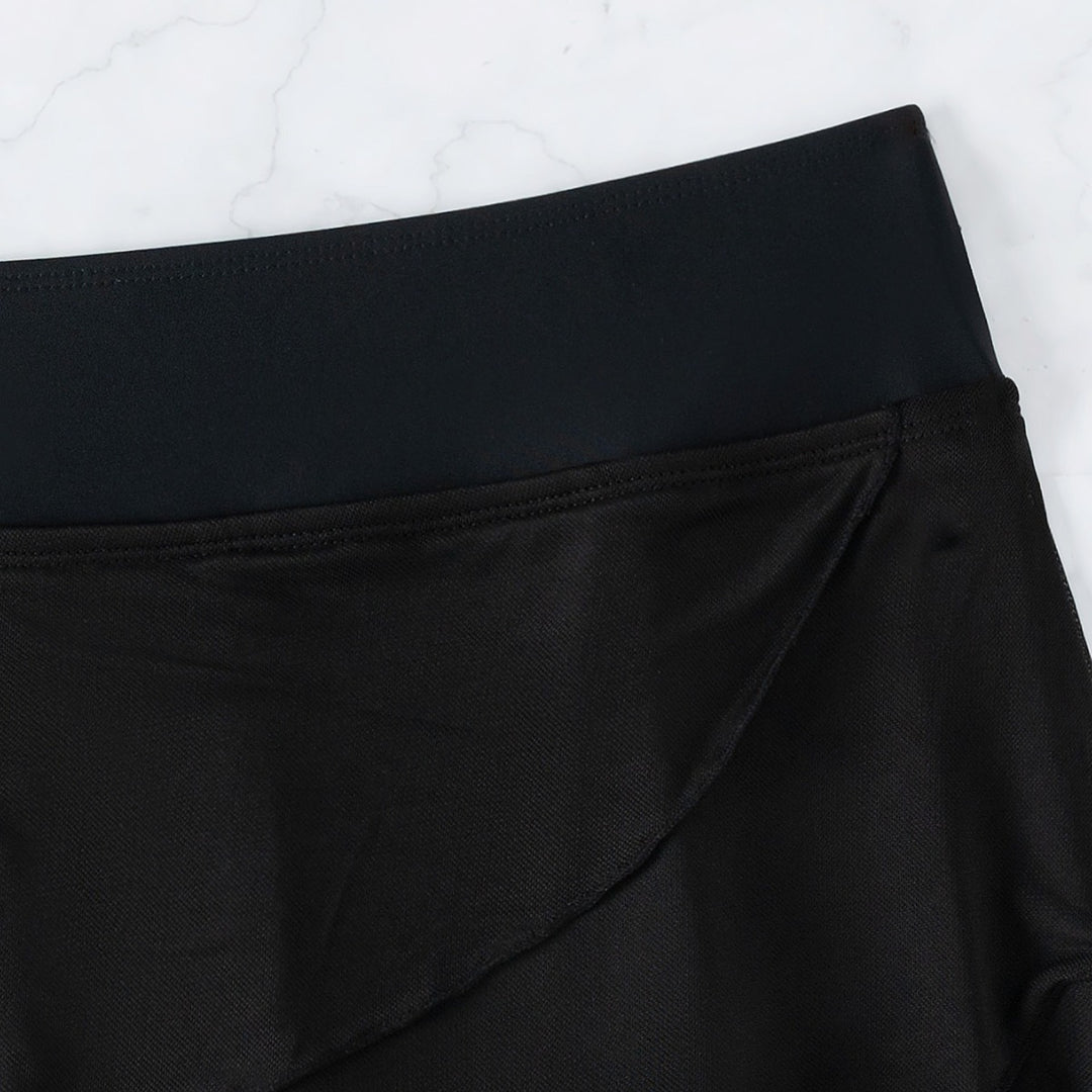 Dame maxiskirt i luftig chiffon-udseende med asymmetrisk snit Skovae