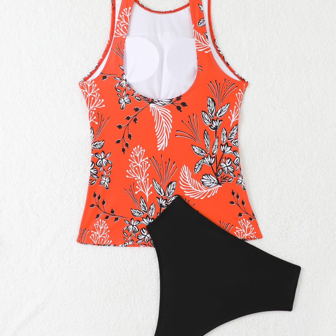 Dame Floral Print Badetunika Sæt Stilla