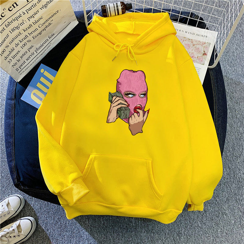 Dame hoodie med kunstnerisk grafisk design Skovae