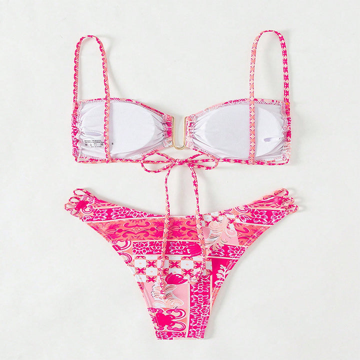 Dame To-delt Bikini-sæt med justerbare stropper og spændende design Skovae