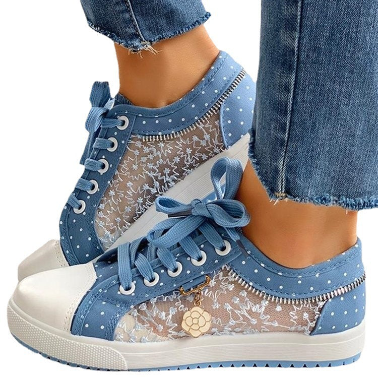 Dame nan lækre sneakers med plateau-sål og sidelukning med lynlås Skovae
