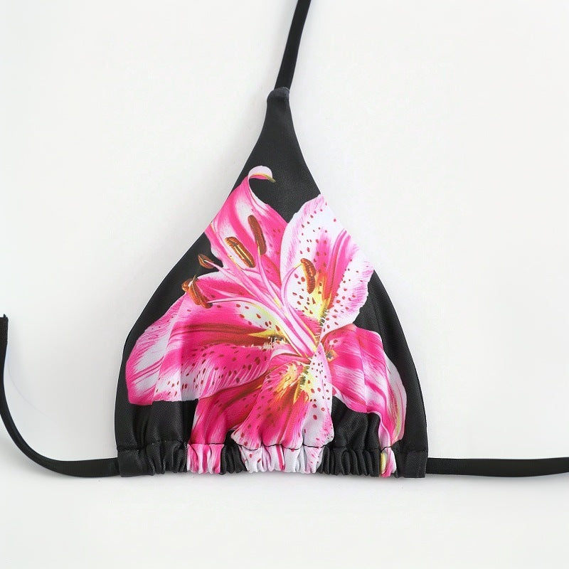 Dame bikini-sæt med elegant blomsterdesign og maxi-nederdel Stilla