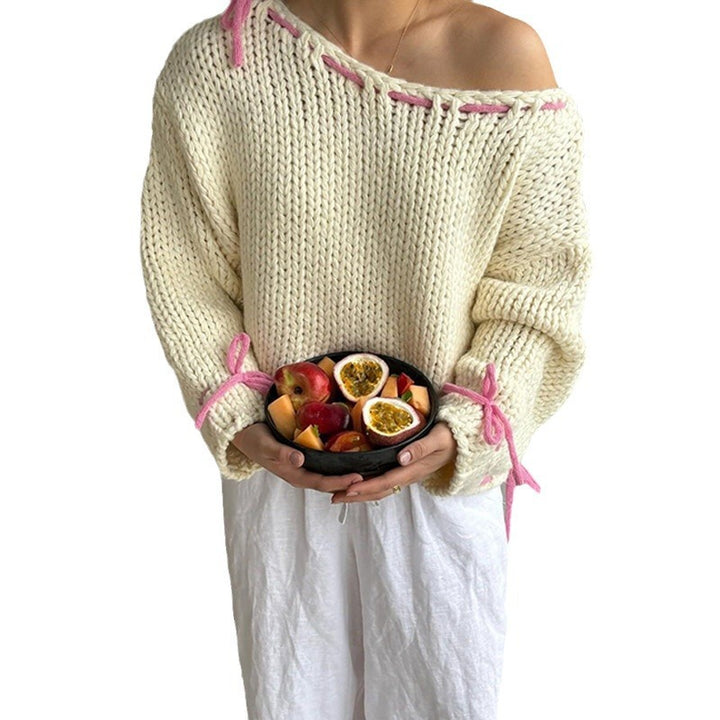 Kvinders Chunky Strikpullover Sweatshirt Stilla
