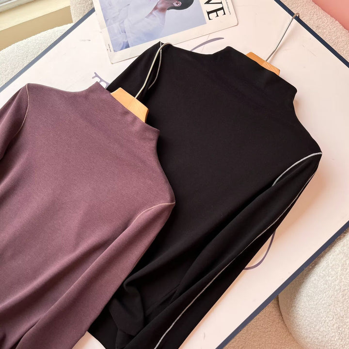 Dames sporty langærmet poloshirt med elegant kraveløsning Stilla