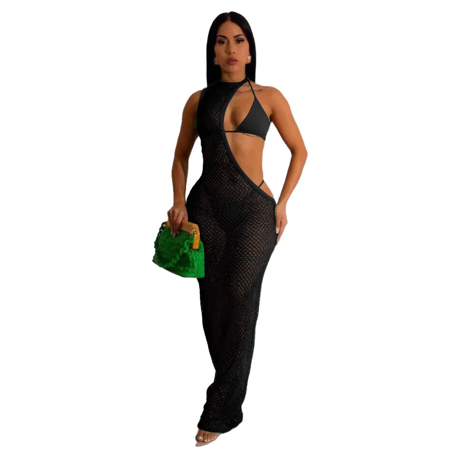 Dame trendy netkjole med asymmetrisk snit Stilla