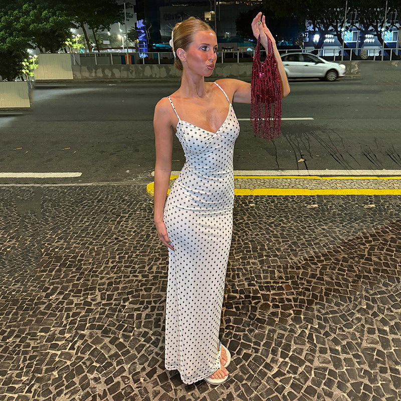 Dame elegant wrap dress med sidelæg og dekorative flæser Skovae