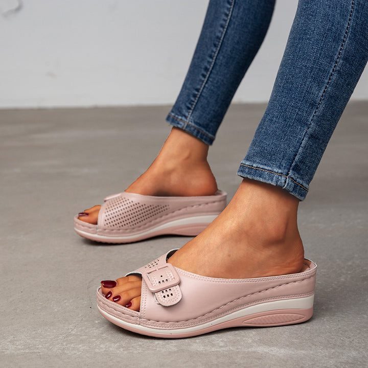 Dame Komfortable Tå-sandaler med ergonomisk fodseng og åndbart overfladestruktur Stilla
