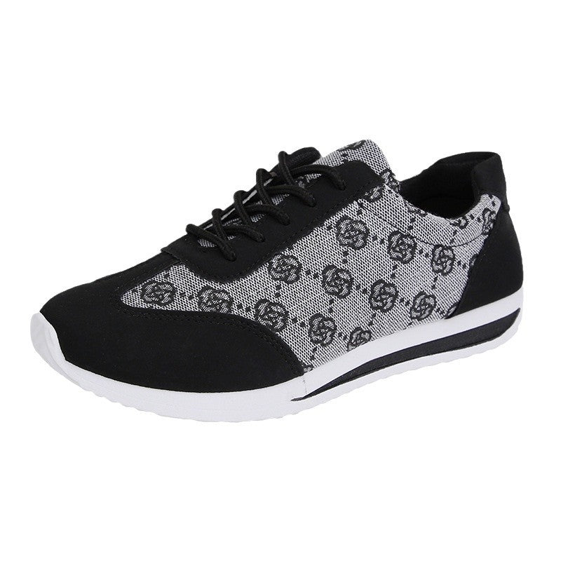 Dame nan let Jacquard fritids sneakers med polstret komfort fodseng Skovae