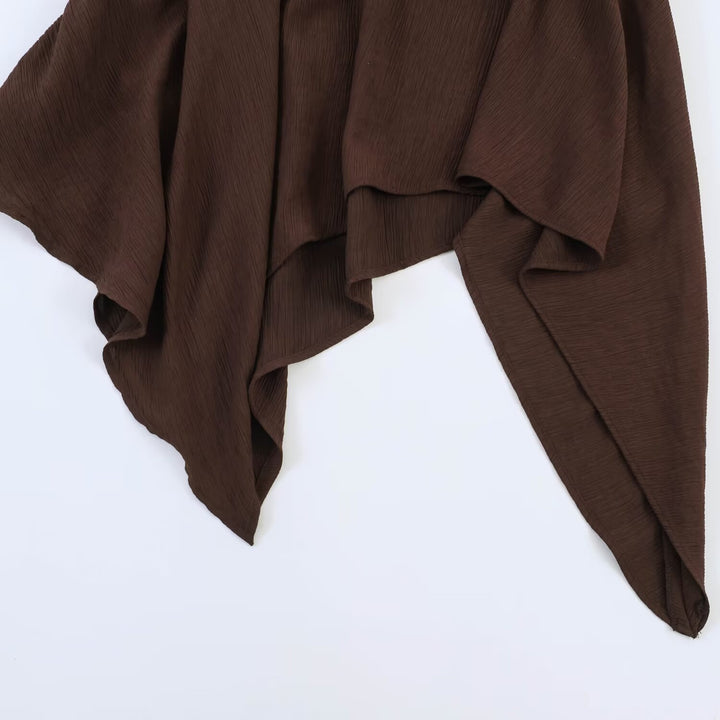 Dame asymmetrisk kjole med elegant drapering Skovae