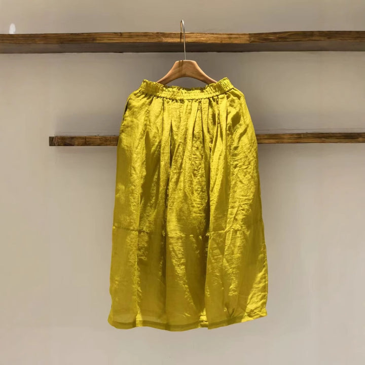 Femme Samlet Talje Maxi Nederdel Stilla