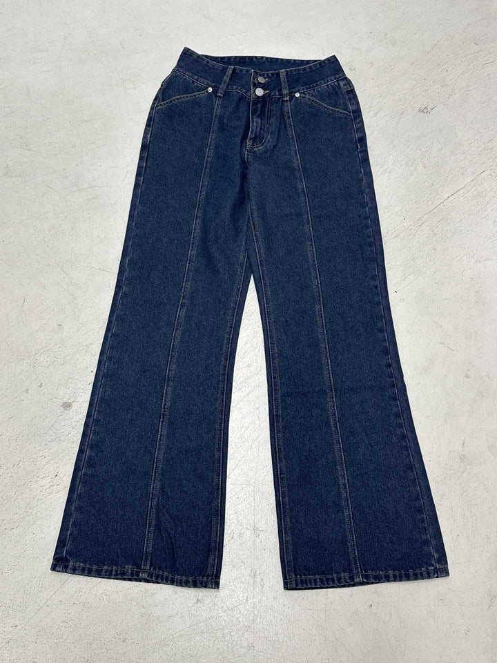 Dame brede jeans med høj talje og moderne snit Skovae