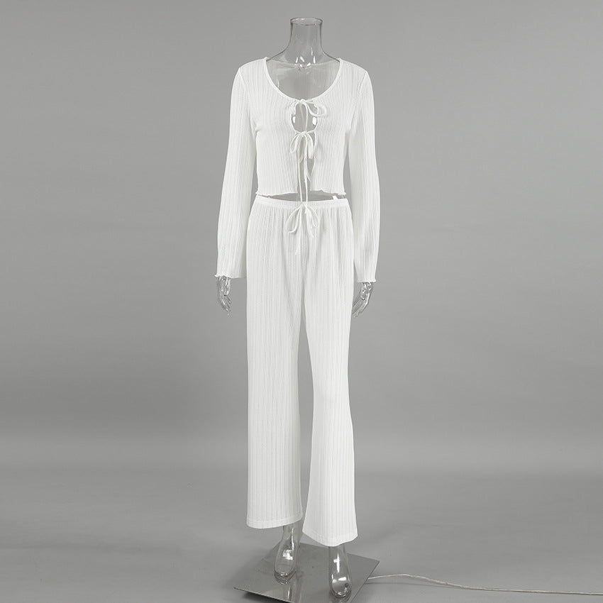 Dame luftig sæt med cropped top og løstsiddende bukser Stilla