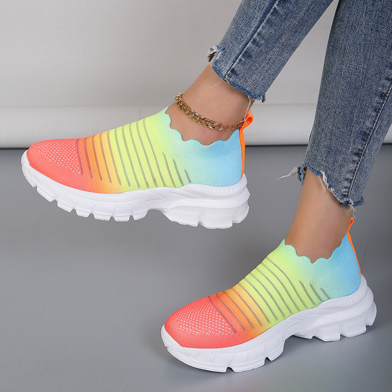 Dame Sporty Slip-On Sneakers med innovativ farvegradient Stilla