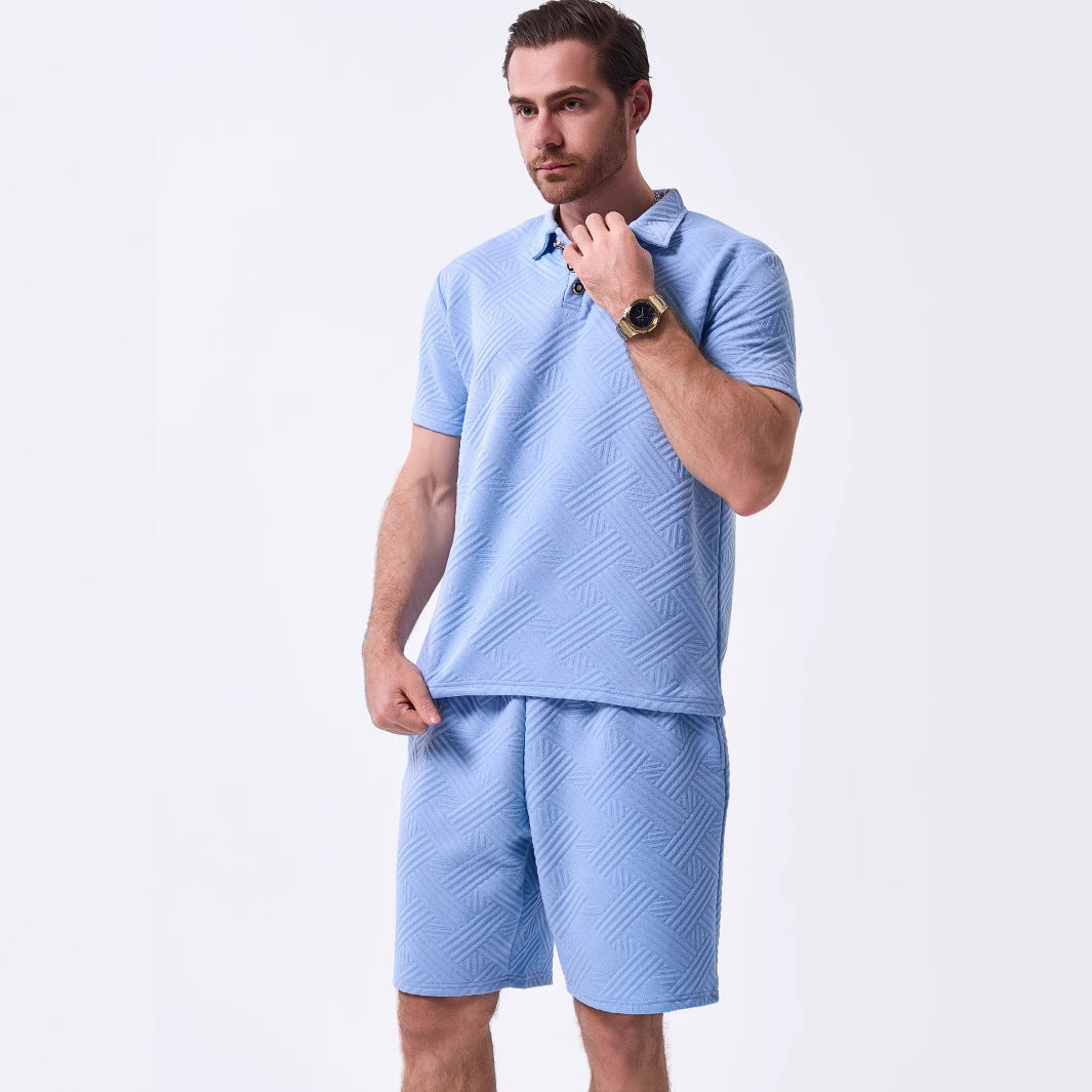 Herrer sporty kortærmet polo skjorte og shorts-sæt med åndbart design og moderne struktur Stilla