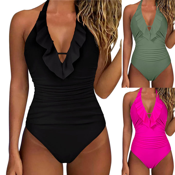 Dame Én-delt Badedragt med volumefyldte Ruffles detaljer og figursyet pasform Stilla