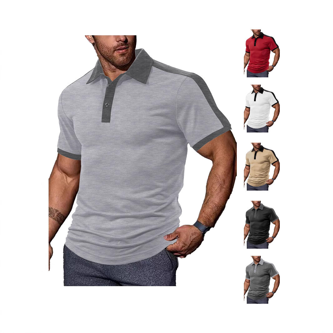 Herrer med figurtilpasset kontrast-polo-shirt med skulderpas og skjortekrave Skovae