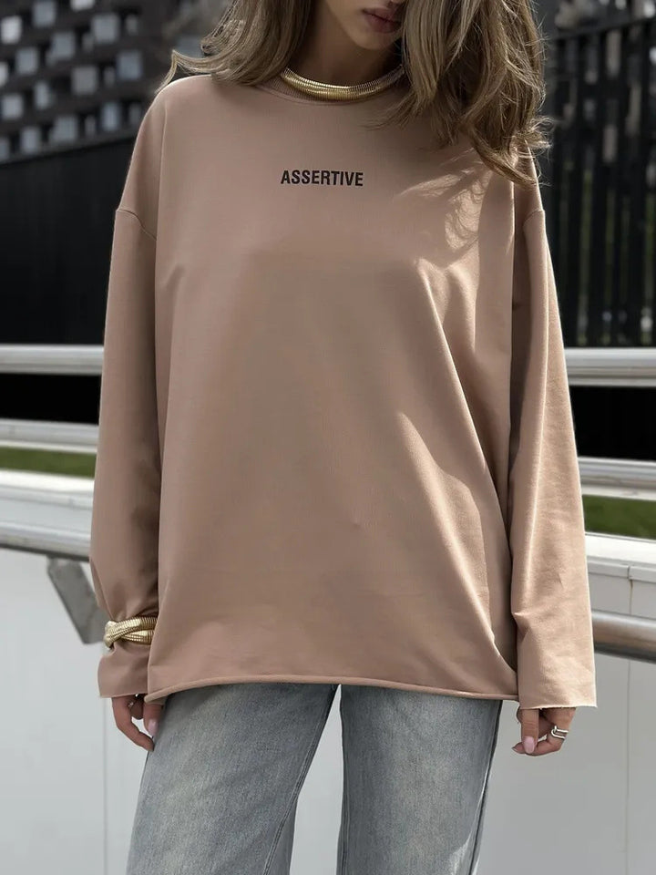 Damer casual oversized sweatshirt med printdesign Skovae