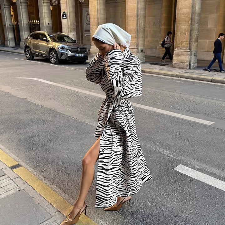 Dame stilfuld Badekåbe med Zebra-mønster Stilla