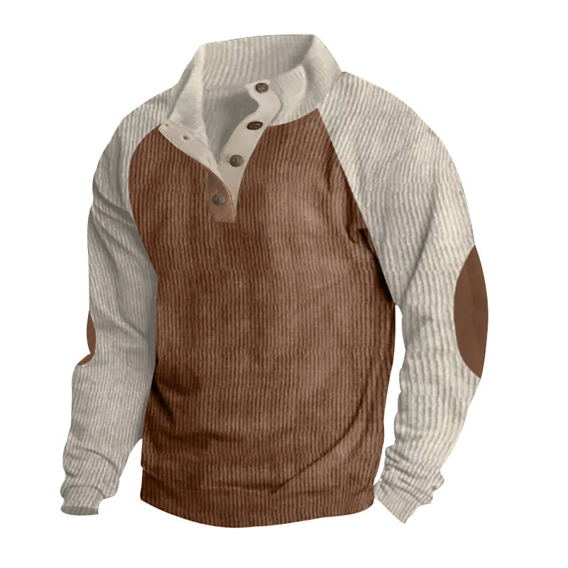 Herre afslappet pullover med ståkrave og struktureret materiale Stilla