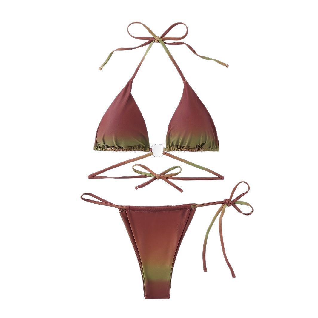Dame Triangel-Bikini med luksuriøs ringdetalje og justerbare stropper Stilla