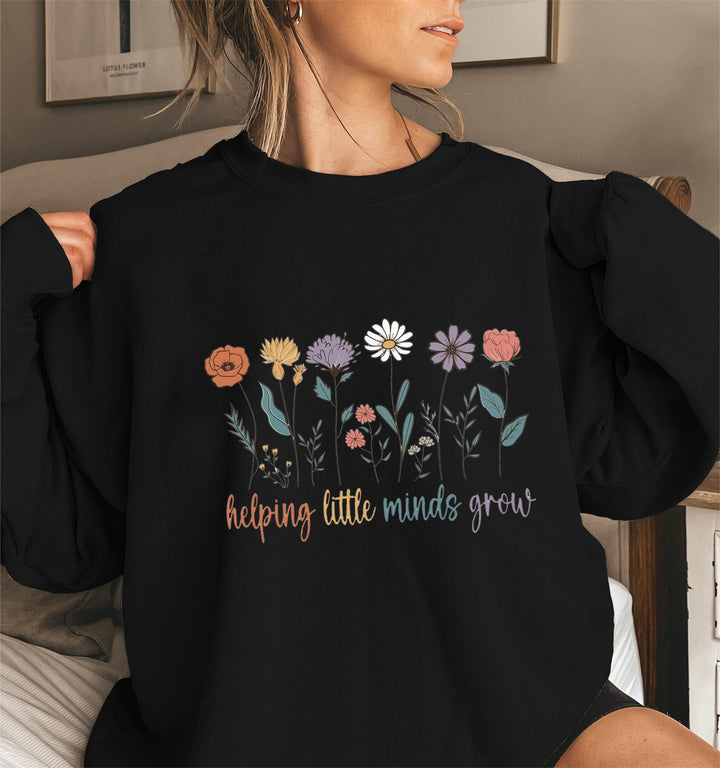 Kvinders sweatshirt med voluminøse ærmer og motiverende blomsterprint Stilla