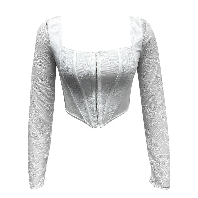 Dame Elegant Korsettop med Blonder Stilla