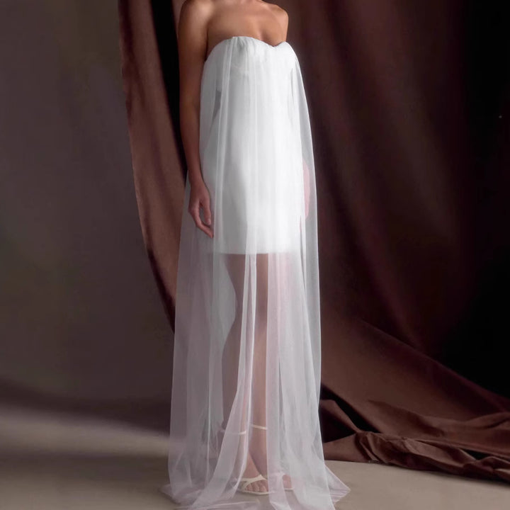 Femme Elegante Stropfri Tyllkjole Stilla
