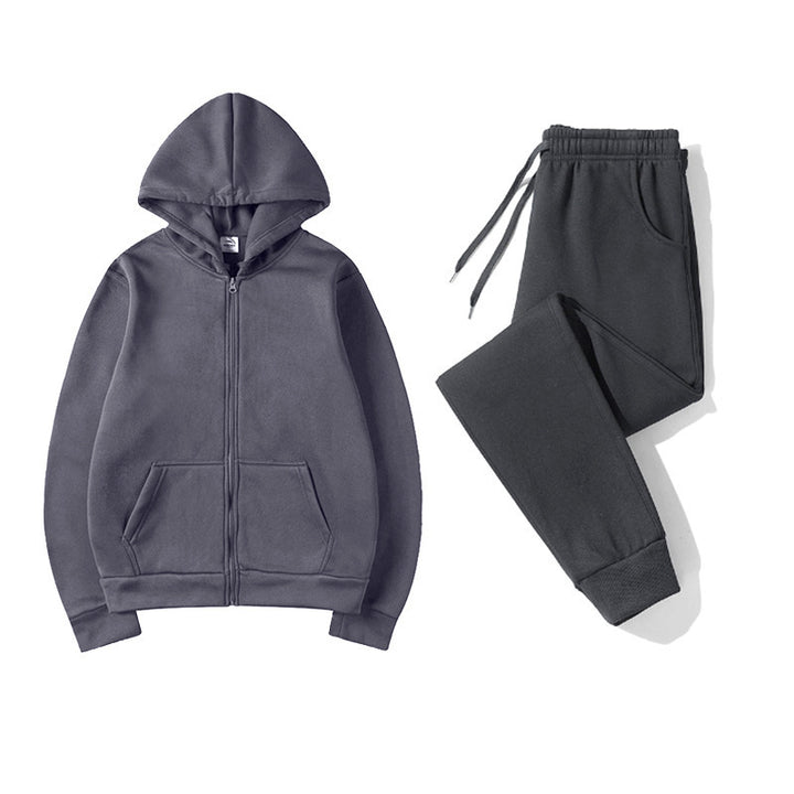 Kvinders sporty hoodie sæt med praktisk lynlås og elastisk talje Skovae
