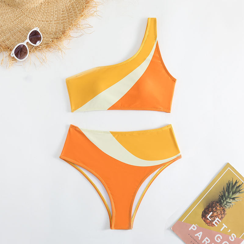 Dame Sidestrikket Bikini med farvematching design Skovae