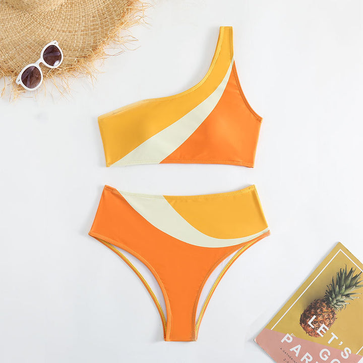 Dame Sidestrikket Bikini med farvematching design Skovae