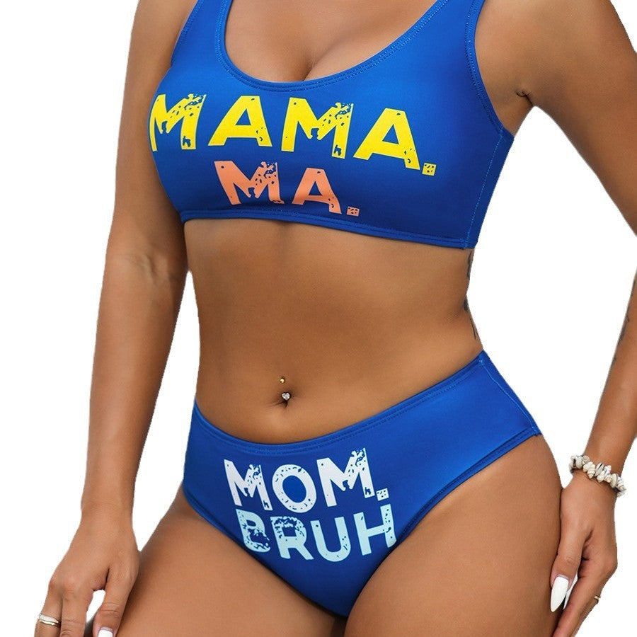 Dame Bikini-sæt med iøjefaldende skrift og figurformende design Stilla