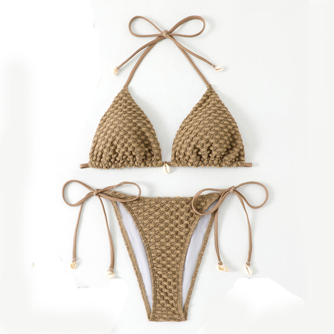 Dame triangel-bikini i struktureret hæklet look Skovae