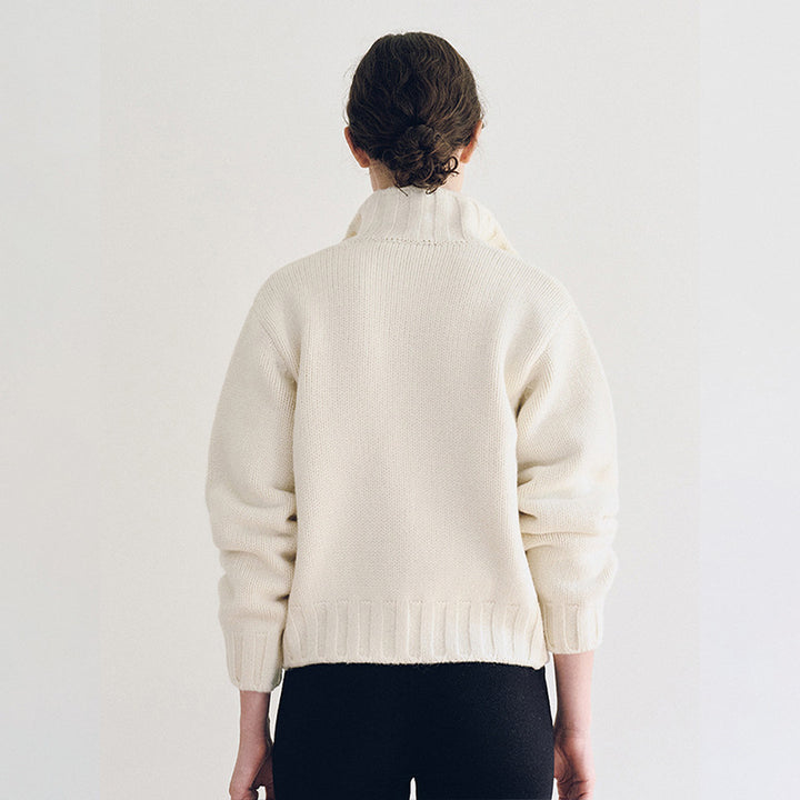 Dame sporty strikket cardigan med krave Stilla