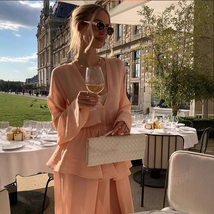 Dame elegant bluse med vidt snit og rynkedetaljer Stilla