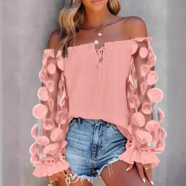 Dame Off-Shoulder Bluse med dekorative puffærmer Stilla