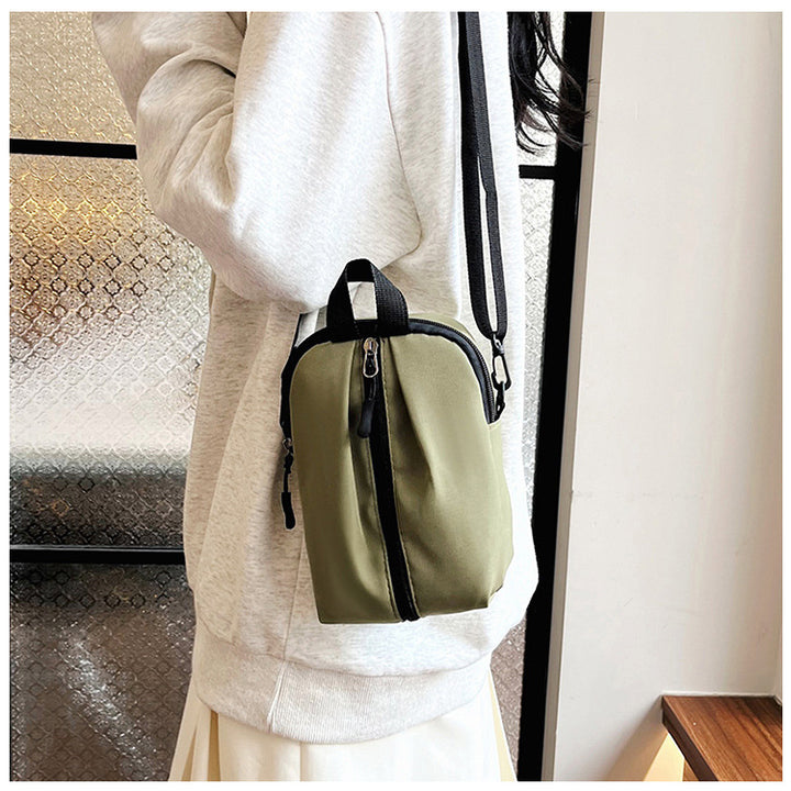 Dame Compact Crossbody Bag med lynlås Stilla