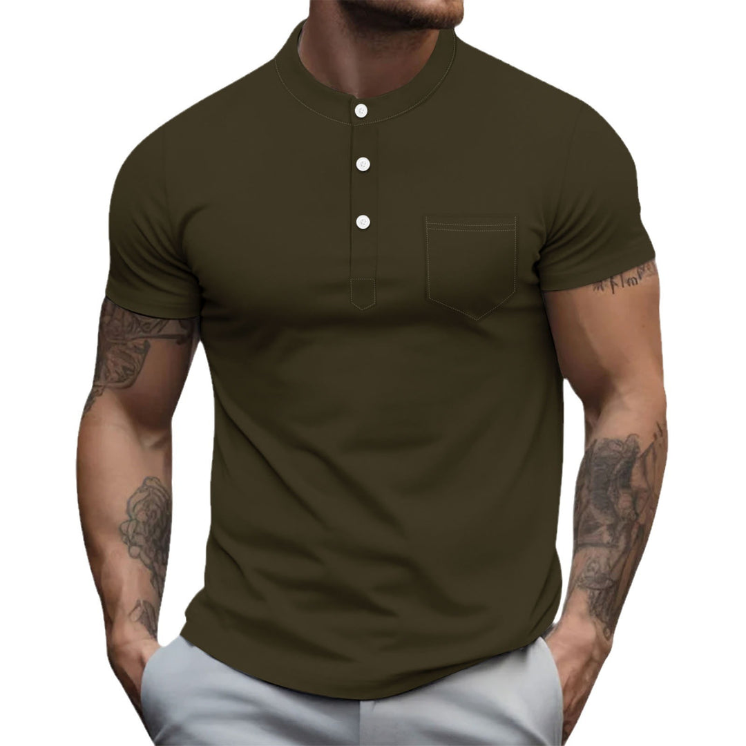Herrer kortærmet poloshirt med knaplukning og brystlomme Stilla