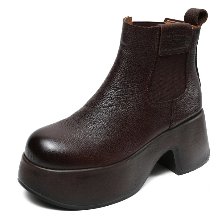 Dame Chunky Heel Ankel Støvler med elastiske Sideskiver Stilla