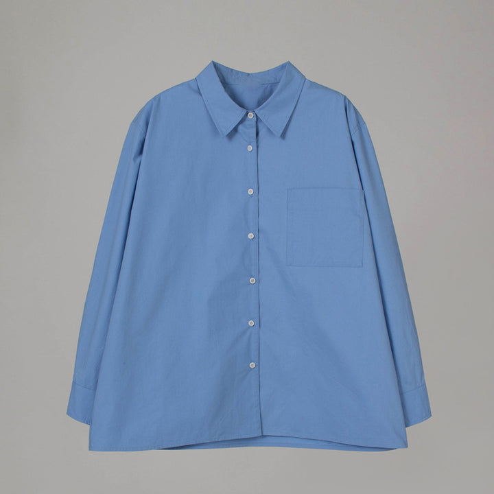 Dame klassisk oversized skjorte bluse lavet af høj kvalitet bomuldsblanding Stilla