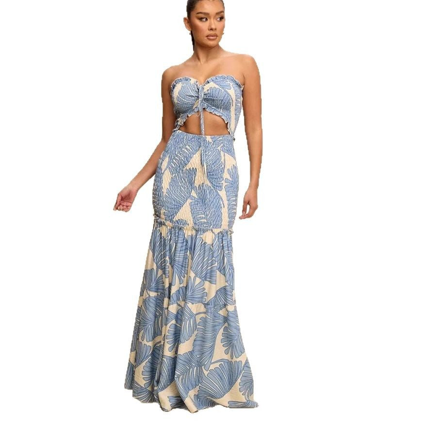 Femme Cut-Out Strapless Maxikjole Stilla