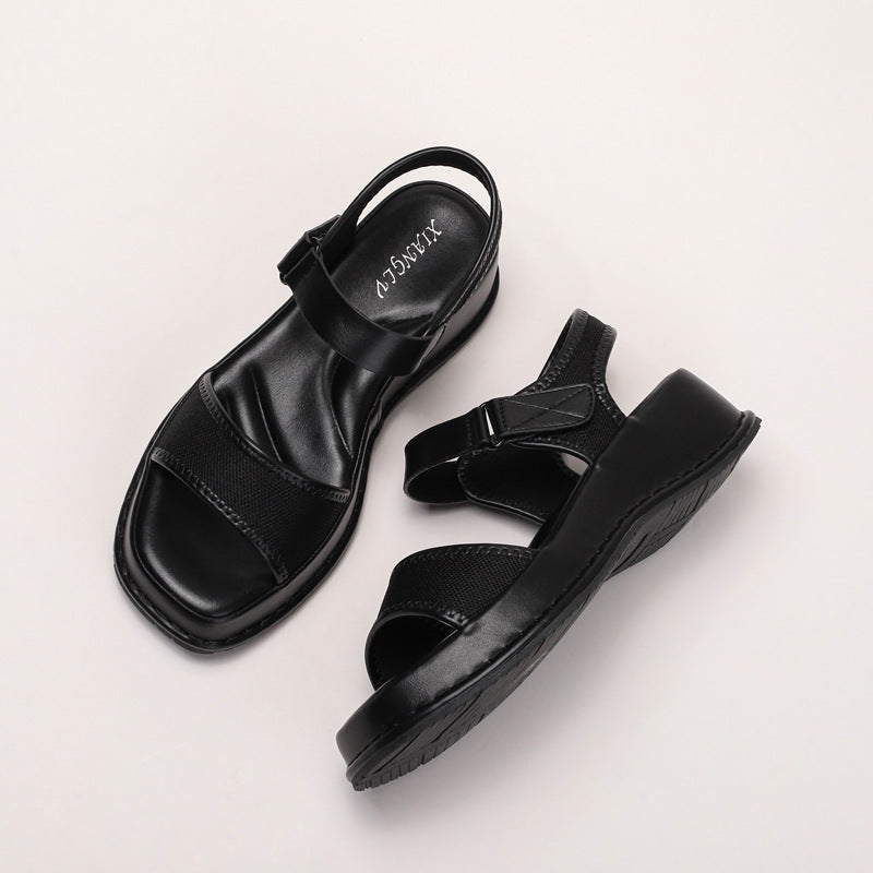 Dame Komfortable Wedge-Sandaler med sikker velcro og åndbar overmaterialeteknologi Stilla