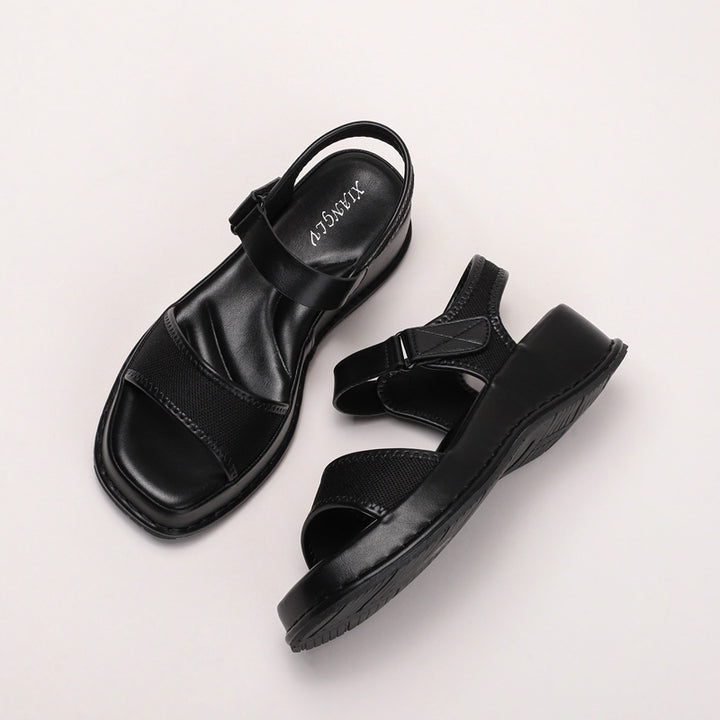 Dame Komfortable Wedge-Sandaler med sikker velcro og åndbar overmaterialeteknologi Stilla